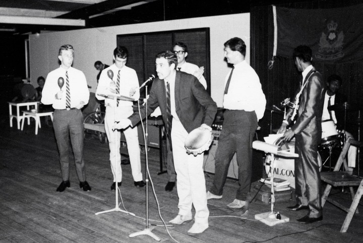  ( Corps Day Singapore 1969 ) L-R : Paul Thain, Mike French, Rod Harris, Dave Peaks, Willie Lawson.  NOTE :  See 'Corps Day Singapore 1969' in SDWS Tales. 