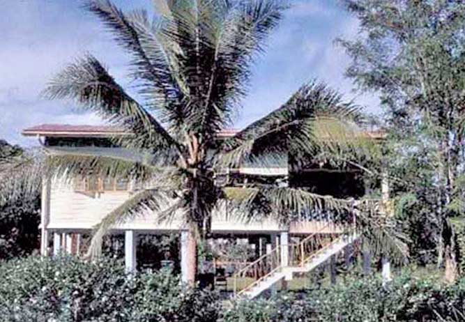  HQ 2 Int Coy and ORs accn, Labuan.  OC 2 Int Coy lived in an adjacent bungalow. 