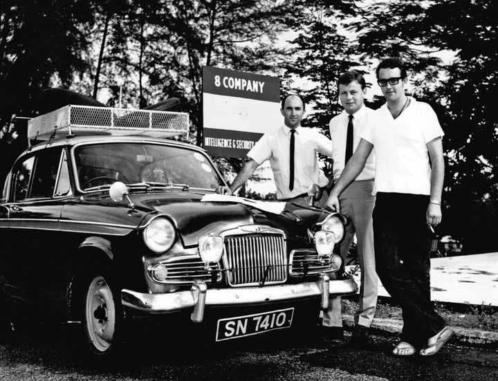  ( Singapore to England  1970 )  L-R : Jim Rousell, 'Malc' Bryan, 'Rod' Harris. 