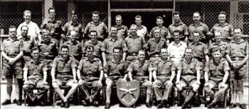  ( WOs’ & Sgts’ Mess Kuching 1966 ) REAR ROW : 2nd from left - Sgt John Nash, 3rd from left - Sgt Mick Conway and 5th from left - SSgt Gordon Taylor.  CENTRE ROW :  3rd from left - Sgt Tony Barnes. 