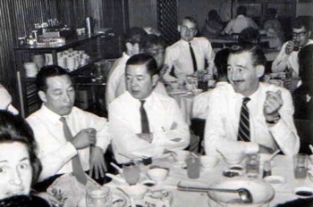  ( Corps Day Seremban 1965 ) FORGROUND L-R : Mrs Ken Bell, Mr Foo (CPIO), ??, Ken Bell.  BACKGROUND L-R : are Alan 'Jake' Jacobs, John Rice, Dave Wakelam. 