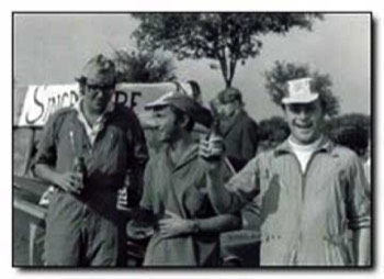  ( Corps Day Ashford 1970 ) L-R : Rod Harris, Jim Rousell and Malc Bryan on their arrival in Templer Barracks, Ashford having driven back from Singapore in seven weeks. 