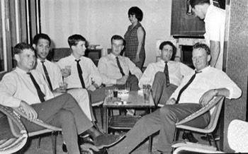  ( Some of 22 Int Pl OTP Malacca 1966 ) L-R :  Ian 'Nookie' Parr, Lionel Toppin (RE), Barry Fleming, Harry Pinchard, Brian Jenkins, 'Blue' an Aussie 'temp att' for the evening. 